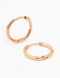 Rose Gold Plated Surgical Steel Thin Hoop Earrings 12mm - link has visual effect only