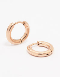 Rose Gold Plated Surgical Steel Chubby Small Huggie Hoop Earrings - link has visual effect only