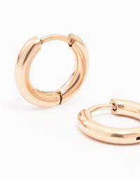 Rose Gold Plated Surgical Steel Chubby Small Huggie Hoop Earrings - link has visual effect only