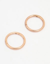 Rose Gold Plated Surgical Steel Fine Sleeper Hoop Earrings - link has visual effect only