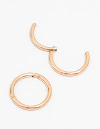 Rose Gold Plated Surgical Steel Fine Sleeper Hoop Earrings - link has visual effect only