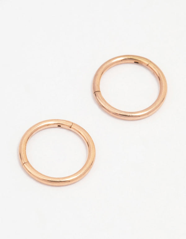 Rose Gold Plated Surgical Steel Fine Sleeper Hoop Earrings