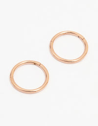 Rose Gold Plated Surgical Steel Plain Sleeper Earrings 7mm - link has visual effect only