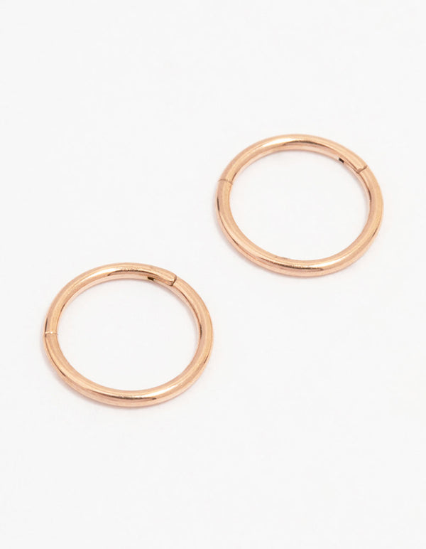 Rose Gold Plated Surgical Steel Plain Sleeper Earrings 7mm