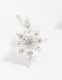 Sterling Silver Cubic Zirconia Mini Star Stud Earrings - link has visual effect only