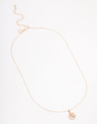 Rose Gold Diamante Halo Pendant Necklace - link has visual effect only