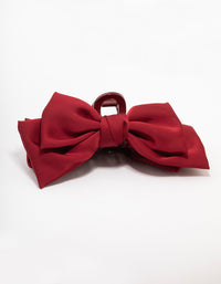 Red Fabric Large Bow Hair Claw Clip - link has visual effect only