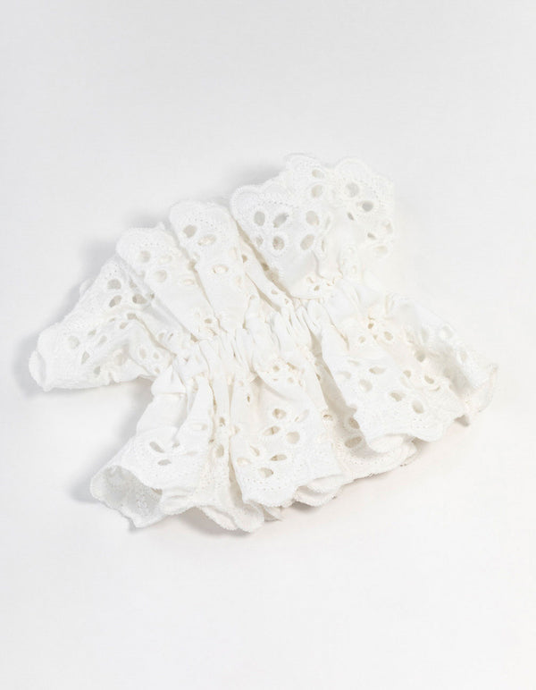 Broderie Fabric Anglaise Scrunchie