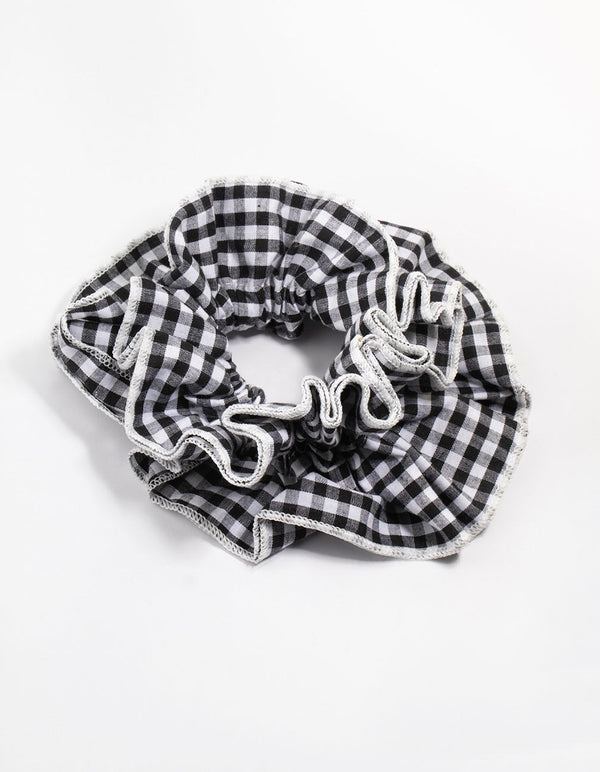 Gingham Fabric Layered Scrunchie