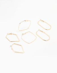 Gold Geometric Hoop Earring 3-Pack - link has visual effect only