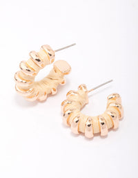 Gold Wrapped Row Hoop Earrings - link has visual effect only