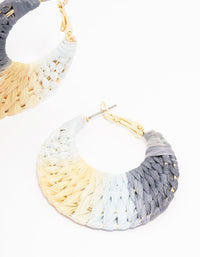 Ombre Woven Crescent Hoop Earrings - link has visual effect only