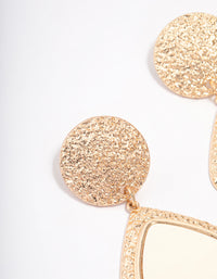 Gold Textured Square Drop Earrings - link has visual effect only