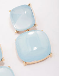 Blue Puffy Stone Drop Earrings - link has visual effect only