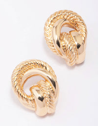 Gold Rope Knotted Stud Earrings - link has visual effect only