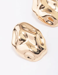 Gold Molten Oval Stud Earrings - link has visual effect only