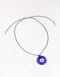 Black Cord Evil Eye Pendant Necklace - link has visual effect only