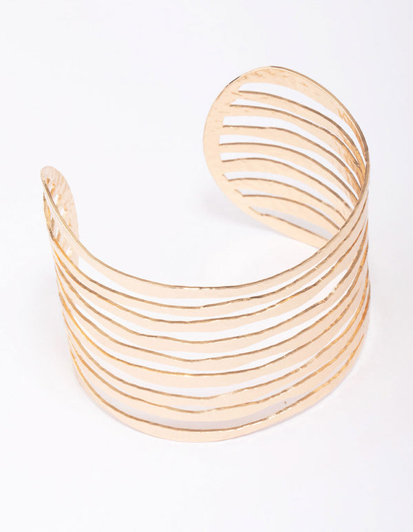 Gold Organic Bar Wrist Cuff