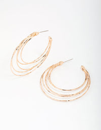 Gold Multi Row Large Hoop Earrings - link has visual effect only