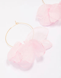 Pink Fabric Petal Hoop Earrings - link has visual effect only