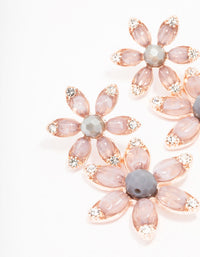 Rose Gold Flower Beaded Drop Earrings - link has visual effect only