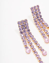 Gold & Lilac Cupchain Drop Earrings - link has visual effect only