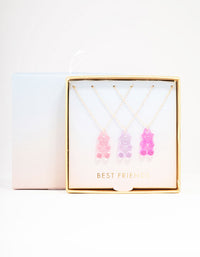 Rose Gold Gummy Bear Pendant Necklace 3-Pack - link has visual effect only