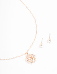 Rose Gold Diamante Jewellery Set - link has visual effect only