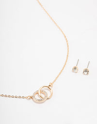 Gold Interlocking Circle Jewellery Set - link has visual effect only