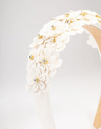 Gold Crystal Layered Faux Leather Headband - link has visual effect only