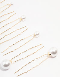 Gold Mixed Pearl Hair Pin Pack - link has visual effect only