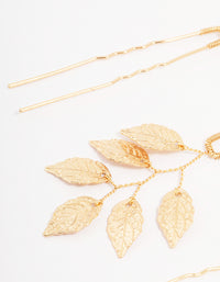 Gold Metal Leaf Hair Pin 3-Pack - link has visual effect only