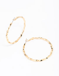 Gold Wrapped Medium Hoop Earrings - link has visual effect only