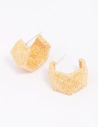 Gold Hammered Small Hoop Earrings - link has visual effect only