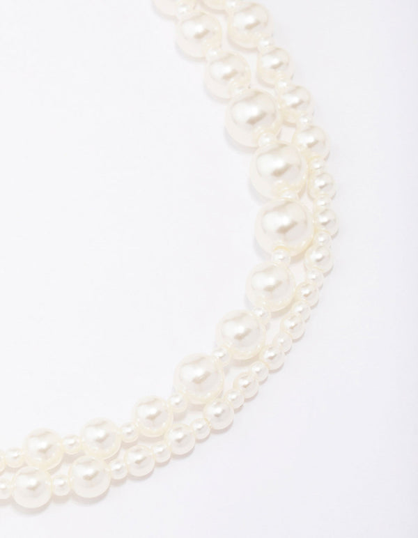 Pearl Layered Chain Necklace