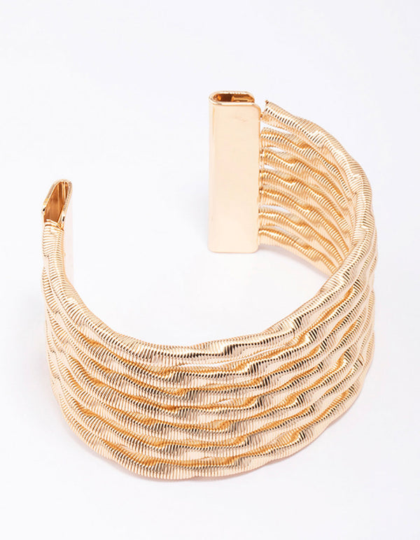 Gold Textured Wrist Cuff