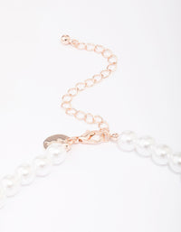 Rose Gold Pearl Bow Necklace - link has visual effect only