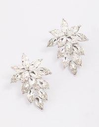 Silver Pear Diamante Statement Drop Earrings - link has visual effect only