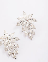 Silver Pear Diamante Statement Drop Earrings - link has visual effect only