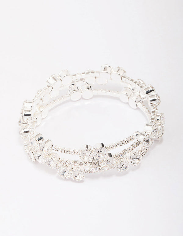 Silver Diamante Layered Bracelet