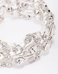 Silver Diamante Pearl Stretch Bracelet - link has visual effect only