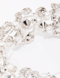 Silver Diamante Pearl Stretch Bracelet - link has visual effect only