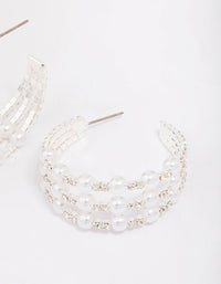 Silver Triple Row Hoop Earrings - link has visual effect only