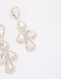 Silver Teardrop Diamante Drop Earrings - link has visual effect only