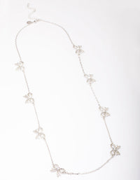 Rhodium Bow Chain Necklace - link has visual effect only