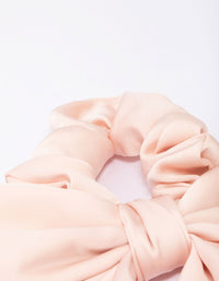 Blush Fabric Satin Bow Hair Scrunchie - link has visual effect only