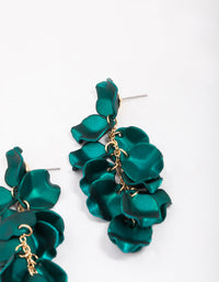 Green Iridescent Petal Drop Earrings - link has visual effect only