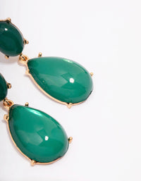 Gold Oval Stone Drop Earrings - link has visual effect only