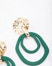 Gold Smooth Circle Drop Earrings - link has visual effect only