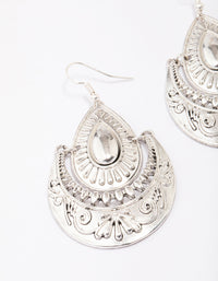 Antique Silver Teardrop Medium Drop Earrings - link has visual effect only